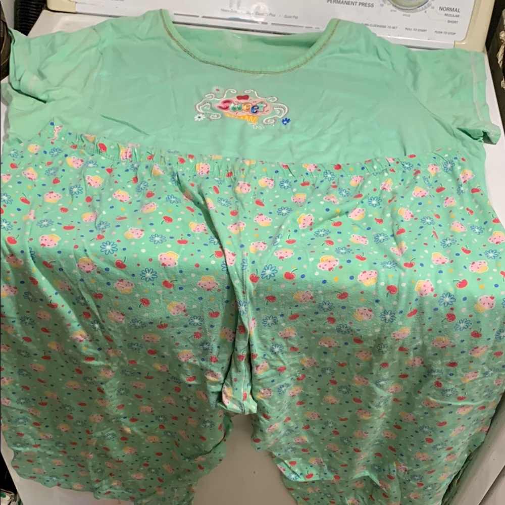 Mint Green Floral Pajama Set Intimates Sleepwear